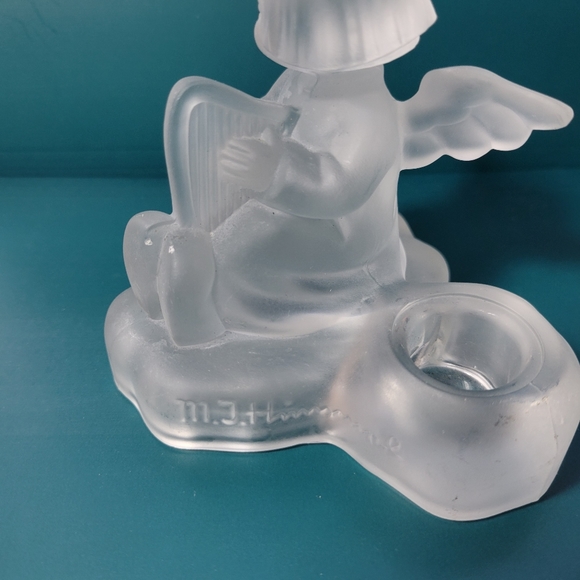 MJ HUMMEL FROSTED GLASS CANDLE HOLDER ANGEL - Picture 6 of 9